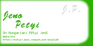 jeno petyi business card